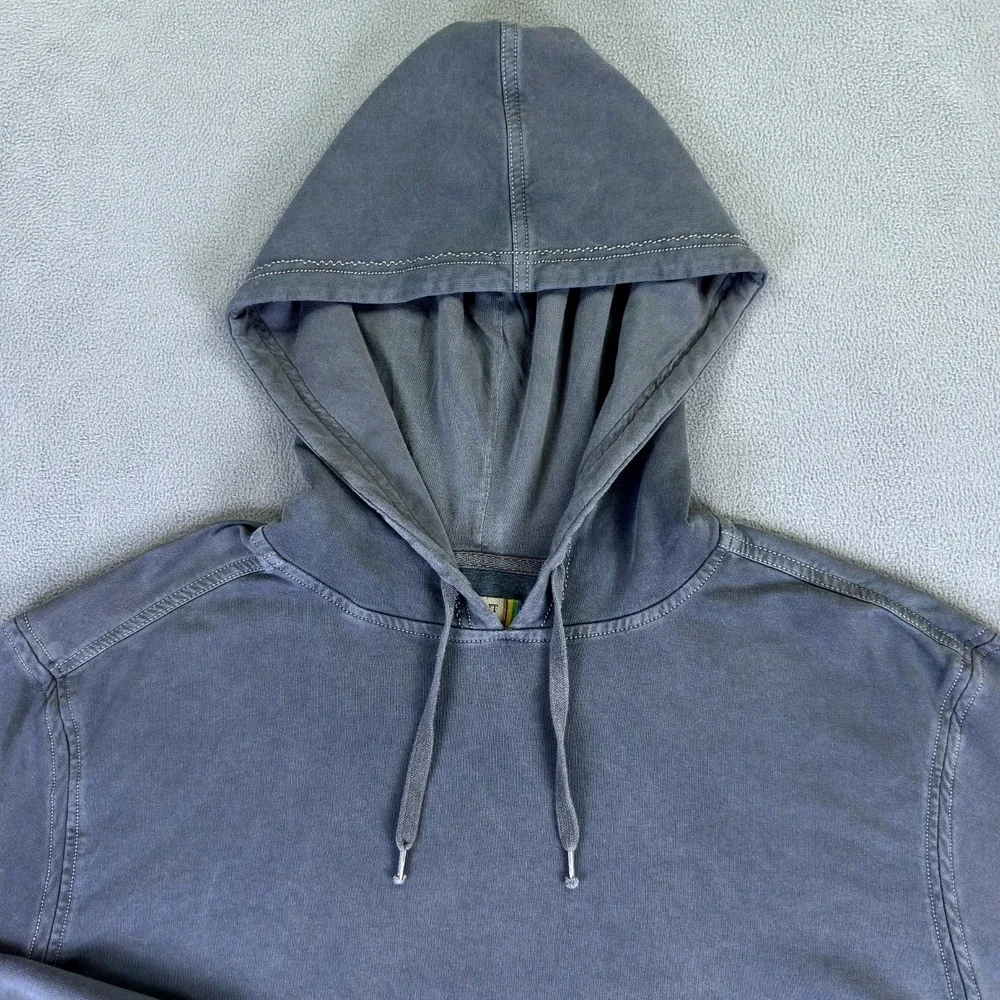 True Grit Hoodie XL Grey Jersey Cotton Fleece Baggy Comfort Cozy Minimalist - Picture 3 of 9